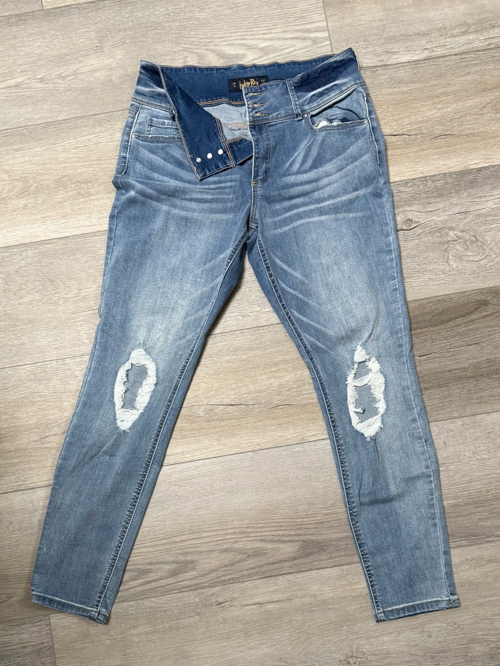 Indigo Rein Distressed Medium Blue Skinny Jeans
